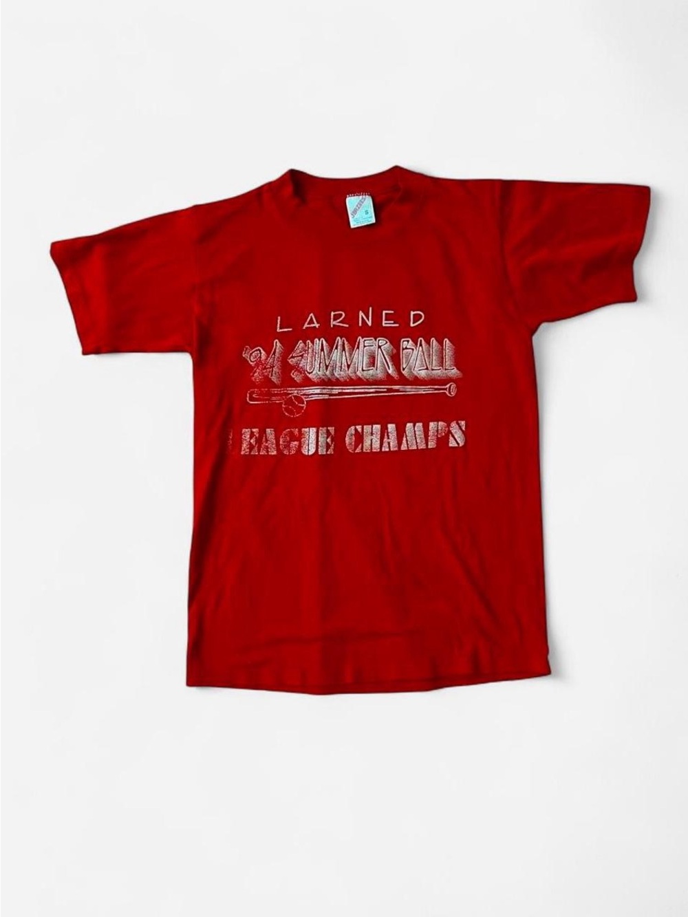 Vintage 90s Red Single Stitch Little League Tee Jerzees Indie Emo Retro